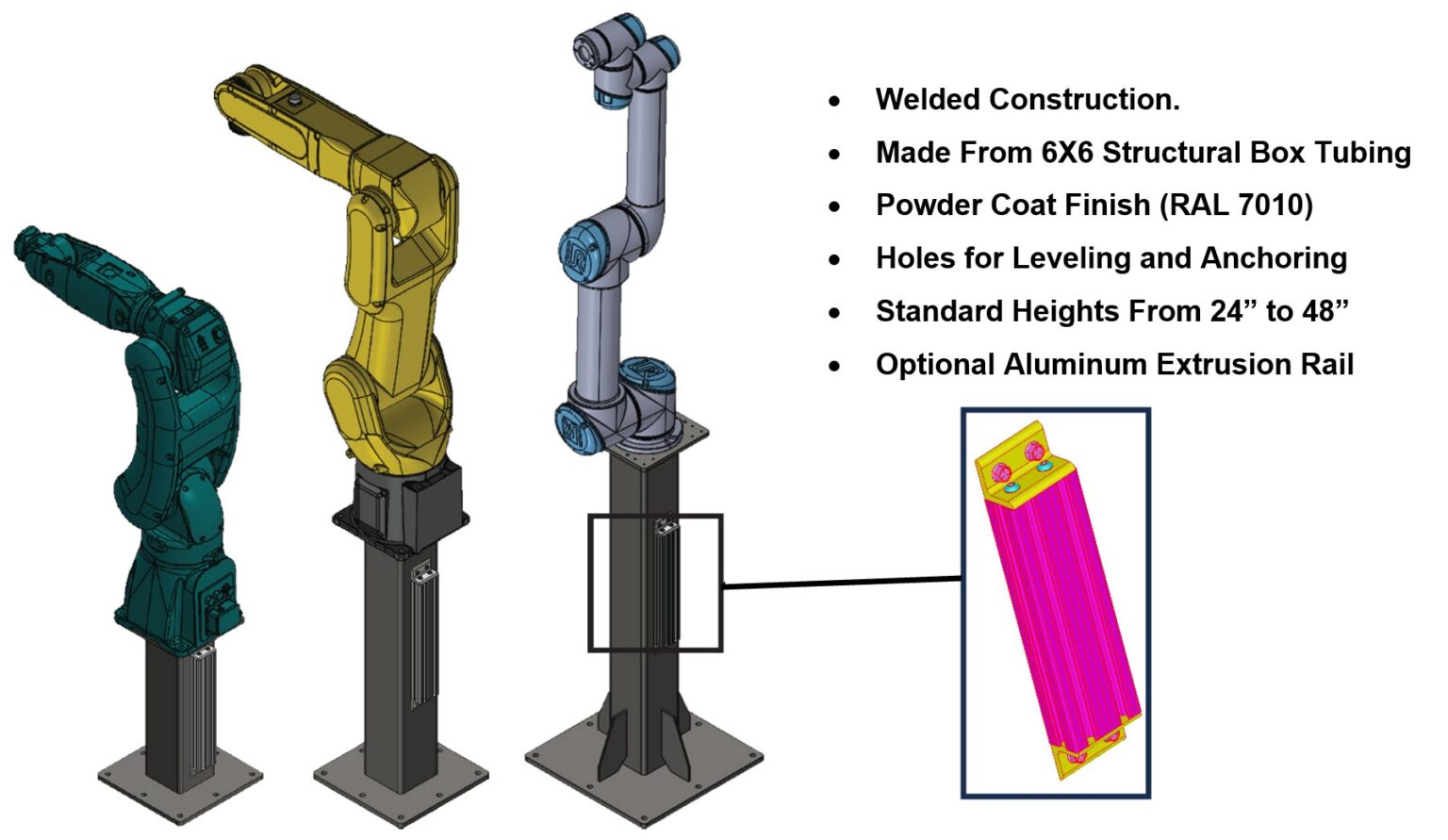 Robot Pedestals - RJ Wilson | Imaging Components for Industry & Science